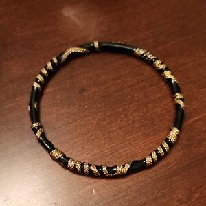 Black and Gold Twisted Rope Bracelet - Women Jewelry